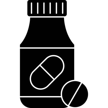 İlaç ve hap vektör ikonu. resimleme