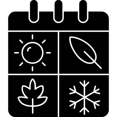 Sonbahar yaprakları simgesi, vektör illüstrasyonu