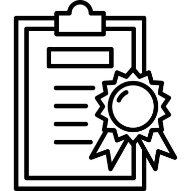 Sertifika. Web simgesi vektör illüstrasyonu