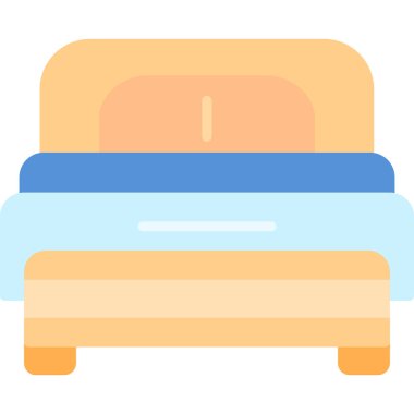 Yatak ikonu. Web için yatak vektör simgelerinin basit çizimi.