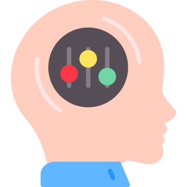 Beyin zekası simgesi düz stil