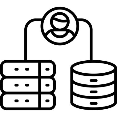veritabanı sunucu vektör çizgisi simgesi