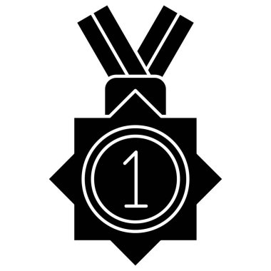 Basit vektör tasarımında madalya simgesi