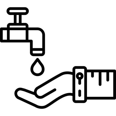 Sabun ve su damlası ikonu ile el yıkama, özet biçimi