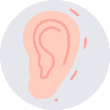 Kulak ikonu. Web için kulak vektörü simgelerinin düz çizimi