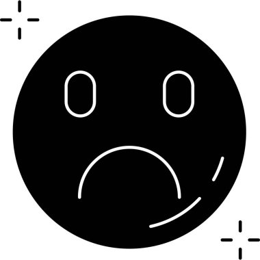 Karışık kategoride üzgün yüz simgesi simgesi