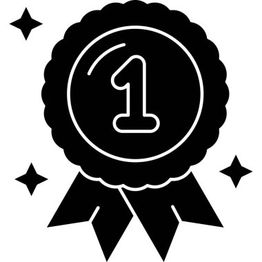 Moda düz biçimli Madalya Simgesi beyaz arkaplanda izole.