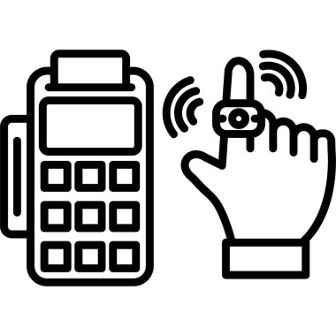 Akıllı telefon simgesi ile el, özet biçimi