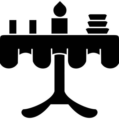 Akşam yemeği ikonu taslak tarzında.