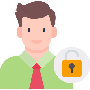 Asma kilit vektör illüstrasyon tasarımına sahip iş adamı