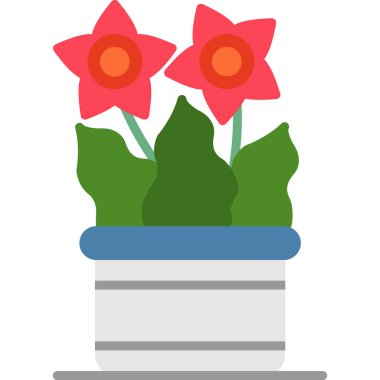 Çiçek saksısı, illüstrasyon, beyaz arkaplan üzerindeki vektör