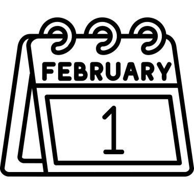 1 Şubat vektör ikonu tasarım illüstrasyonu