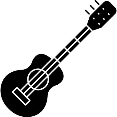 Akustik gitar ikonu. Web için müzik gitarı vektör simgesinin basit illüstrasyonu