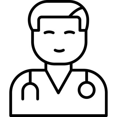 doktor vektör çizgisi tasarımı simgesi