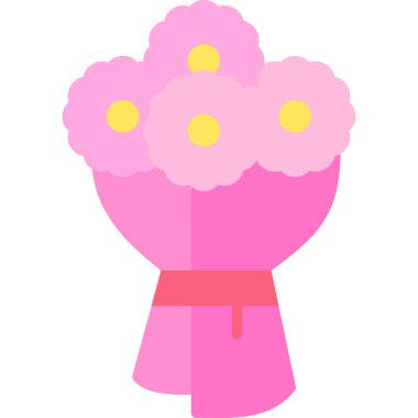 buket çiçek ikonu vektör çizimi