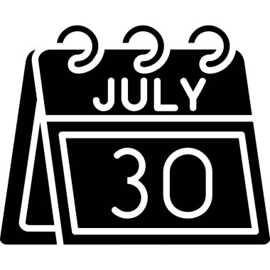 Takvim Temmuz Glyph simgesi