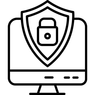 Veri güvenliği. Web simgesi basit illüstrasyon