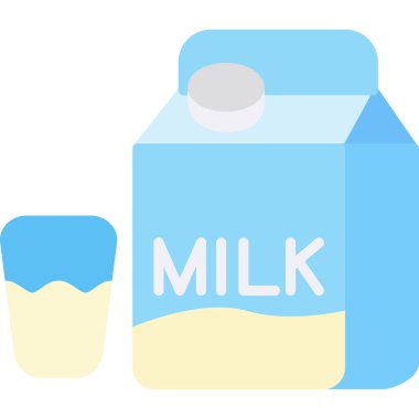 Süt düzlüğü simgesi, vektör illüstrasyonu