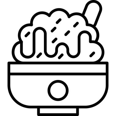 Kase yemek ikonu taslak biçiminde