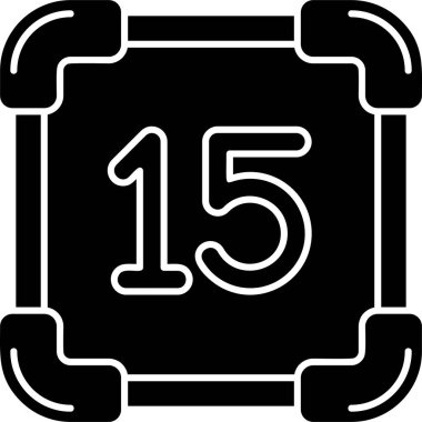 Bir sayının siyah ve beyaz simgesinin vektör çizimi