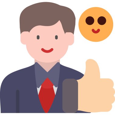 Başparmağı havada bir iş adamı.