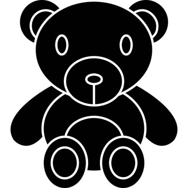 Ayı oyuncak simgesi katı tasarım