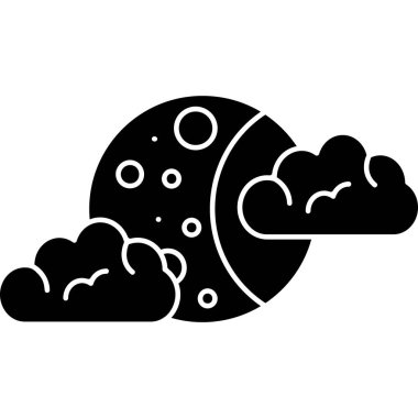 Ay simgesi olan bulut, basit biçim