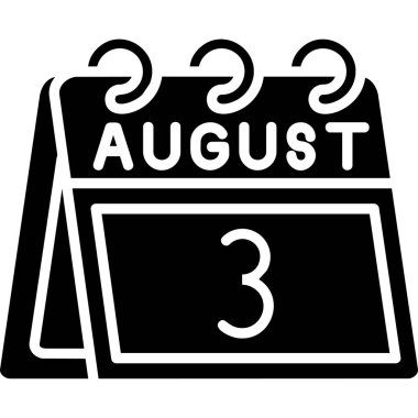 Ağustos takvim simgesi. vektör tasarım biçimi.