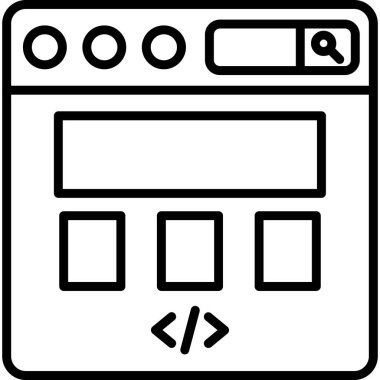 Tarayıcı tarayıcı kodlama simgesi ana hat biçiminde