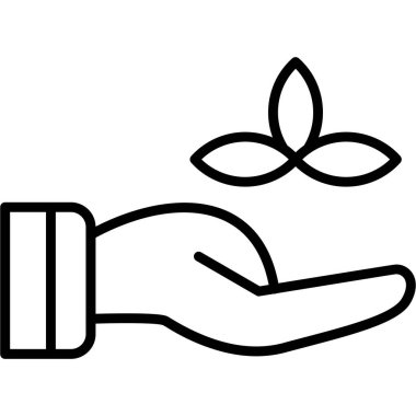 bitki el ikonu. Beyaz arkaplanda izole edilmiş web tasarımı için el bitkisi ikonu