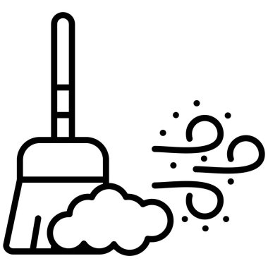 temizlik fırçası web simgesi basit illüstrasyon