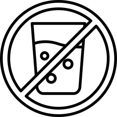 İçki ikonu yok. Beyaz arkaplanda izole edilmiş web tasarımı için içecek vektör simgesi yok