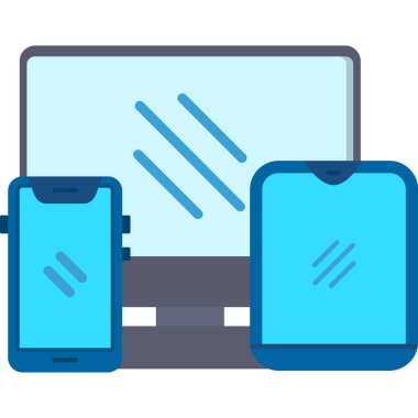 Laptop ve cep telefonlu akıllı telefon. vektör illüstrasyonu