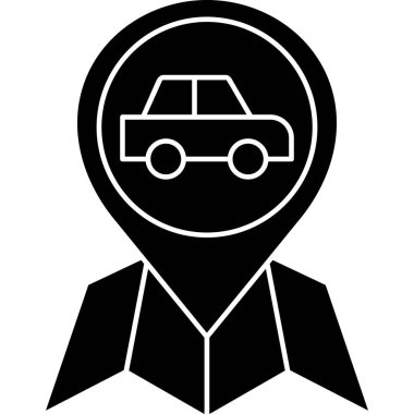 araba sürücüsü ikon vektör illüstrasyonu