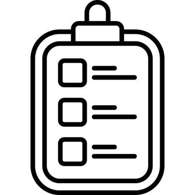 Kontrol listesi, web simgesi, basit vektör illüstrasyonlu pano