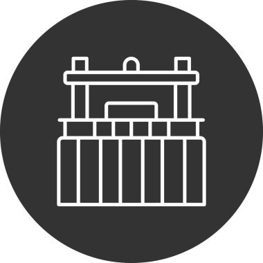 Fabrika binası ikonu. özet çizimi