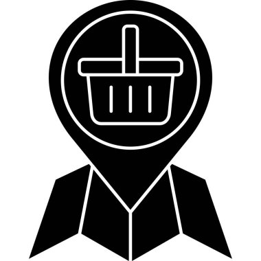 harita konumu simgesi beyaz arkaplanda izole edilmiş basit bir şekilde