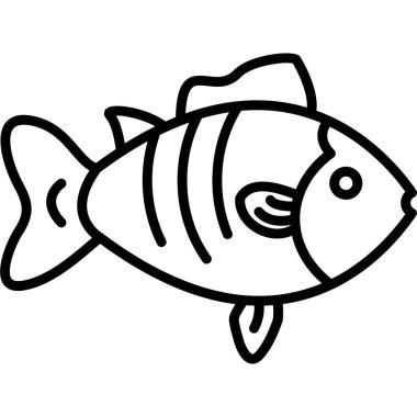 Balık ikonu. Web için balık vektör simgelerinin özet çizimi