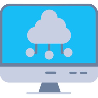 Bulut depolama simgesi. Web için bulut hesaplama vektör simgesinin düz çizimi