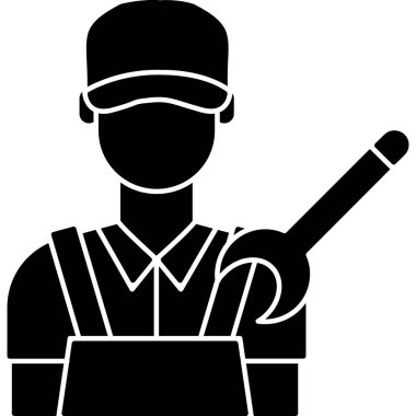 Beyzbol oyuncusu simgesi, vektör illüstrasyonu