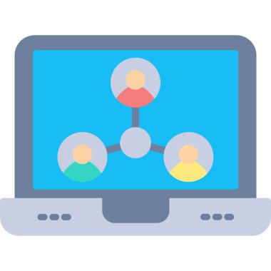 Değiştirilebilir ya da düzenlenebilir ağ paylaşım vektörü simgesi