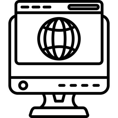 Dünya simgesi, özet biçimi olan bilgisayar monitörü