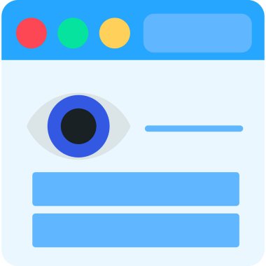 Web simgesi ile göz, basit tasarım vektör çizimi