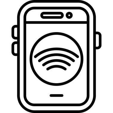 mobil akıllı wifi simgesi ana hatları vektörü. internet kablosuz