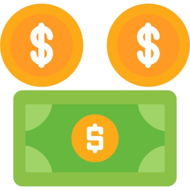 Doları para düz simgesi