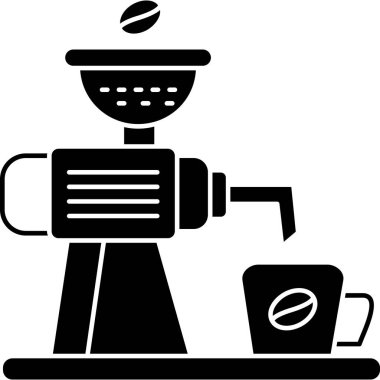 Kahve makinesi simgesi, vektör illüstrasyonu