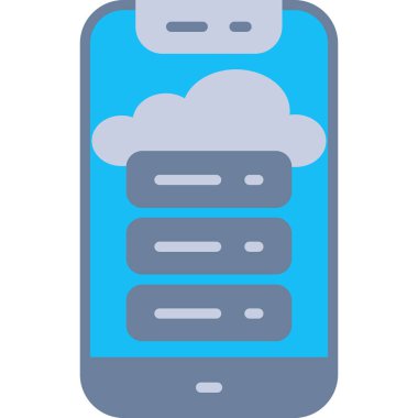 Düz biçimli bulut hesaplama veri simgesi