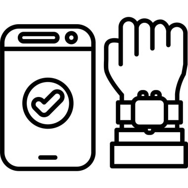 mobil saat ikon vektör illüstrasyonu