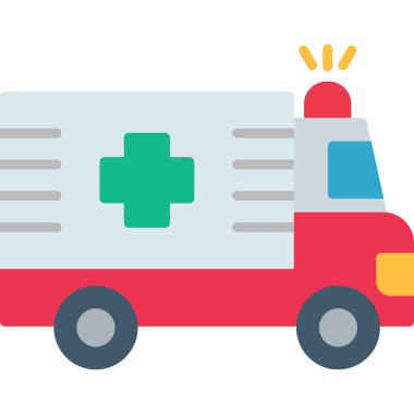 ambülans düz vektör simgesi