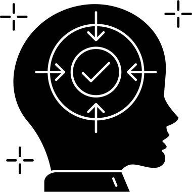 Düşünen Simge, vektör illüstrasyonu